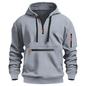 Sudadera con Capucha Personalizada OEM/ODM para Hombre, Estilo Casual, Cortavientos, Cuello en V, Estilo Urbano, Vintage, Cálida, con Logotipo, Estilo Preppy - Product Image 4