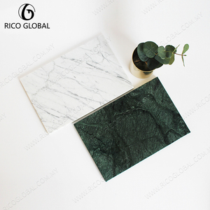 Collection de plateaux et de bols décoratifs en marbre vert indien pour ensembles de salle à manger à la mode - Product Image 2