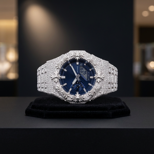 Reloj Digital de Lujo para Mujer, de Acero Inoxidable, con Cristal Azul, Diamantes Moissanite, Cobertura Total, Caja de 42 mm, Resistente al Agua 10 Bar - Product Image 3