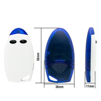 Télécommande de porte de garage Scimagic 433 92 MHz à code roulant, 2 boutons, boîtier blanc, capuchon bleu, transmetteur d'ouverture de portail, porte-clés