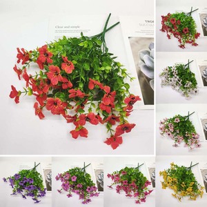 Fiori Artificiali di Eucalipto a 7 Rami con Viola per Decorazioni Moderne, Composizioni Floreali per Matrimoni e Casa all'Ingrosso - Product Image 3