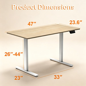 Multiple Sizes Electric Standing <strong>Desk</strong> Height Adjustable Sit Stand Office <strong>Desk</strong> with Side Extension &amp; <strong>Pull</strong> <strong>Out</strong> Keyboard Tray - Product Image 2
