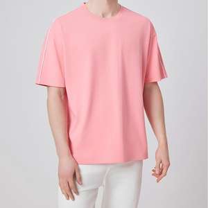 T-shirt classique rose unisexe à col ras du cou, pour l'été, décontracté, à manches courtes, en coton tricoté 180g, imprimé sérigraphié, coupe classique - Product Image 1