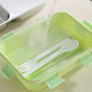 Boîtes à lunch avec compartiments, boîtes à lunch compatibles avec les fours à micro-ondes, boîtes à lunch carrées avec couverts - Product Image 2