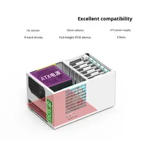 BenNiu B6mini 6-Bay Plastik NAS Enclosure ATX Catu Daya Besar MATX PCIe Tinggi Penuh Warna Hitam untuk Layanan Penyimpanan Server AIO