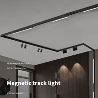 Système d'éclairage sur rail Magnetictrack mince Projecteur linéaire monté en surface Grille Pli Cob Éclairage sur rail magnétique à led ultra-mince