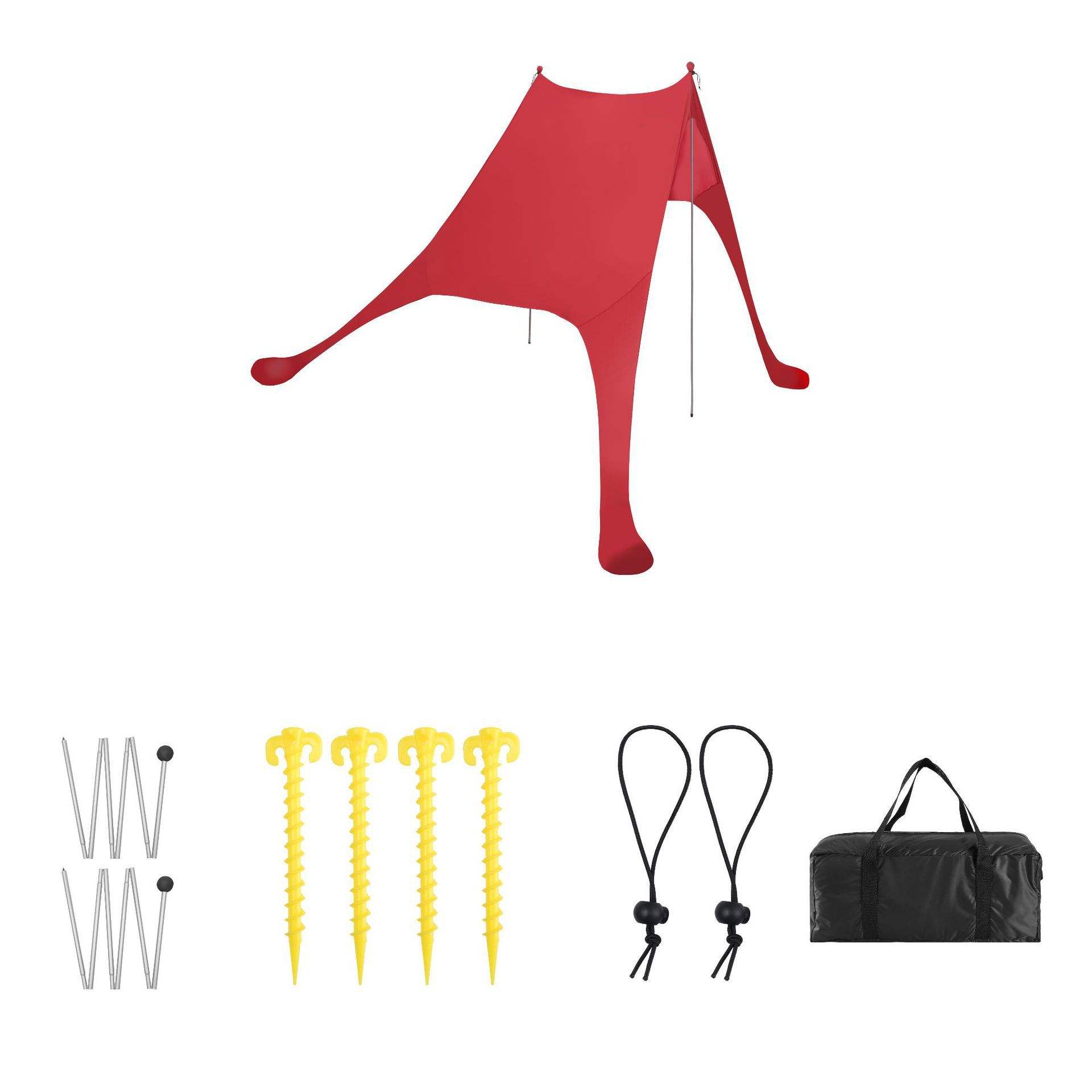 ชุดอุปกรณ์สีแดงแบบครบชุด (เสา 6 ส่วน จำนวน 2 ต้น)