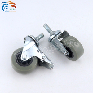 M8 Gewindes ch raube Lenk rollen China Castor Factory 50mm industrielle mittelschwere Schraube mit Bremse TPR Rollen rad - Product Image 5