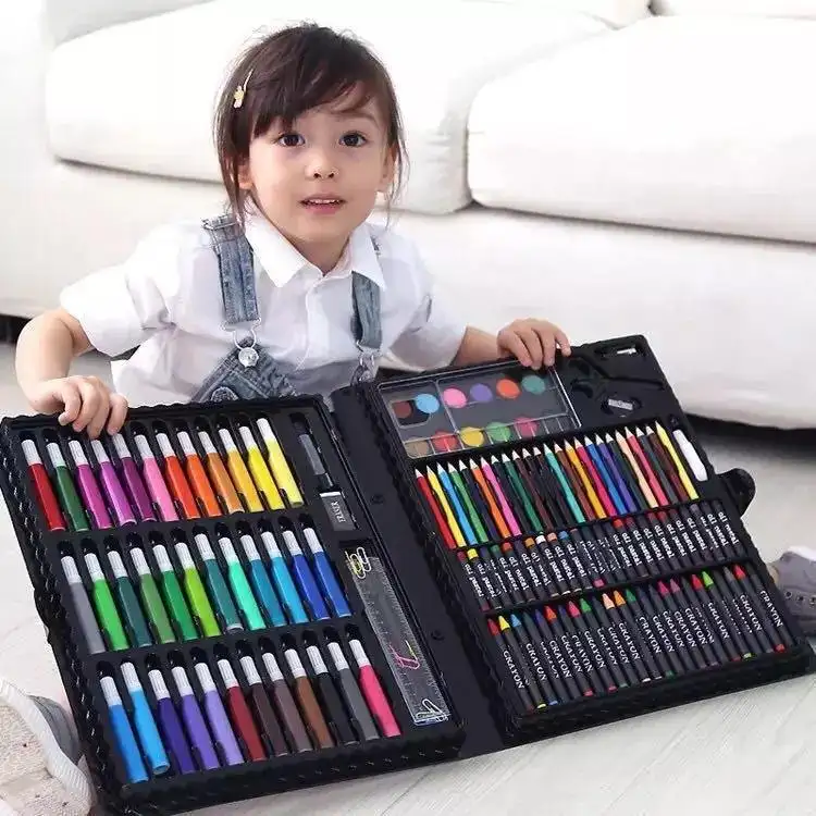 Hot Sale 150 Pcs School Kids Drawing Stationery Set Art Sets For Painting