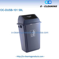 Poubelle en plastique d'intérieur O-Cleaning 8L/20L/40L/58L, poubelle de recyclage avec couvercle à poussoir, poubelle extérieure, corbeille à déchets