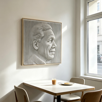 Décoration murale carrée paramétrique Art Déco haut de gamme en MDF, gravée au laser 3D, faite à la main, à lattes, pour hôtels, centres commerciaux et salons