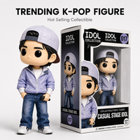 Figurine d'idole Kpop personnalisée, sweat à capuche décontracté, figurine vinyle de collection avec microphone, coffret cadeau pour fans, présentoir de vente au détail, marchandises en gros