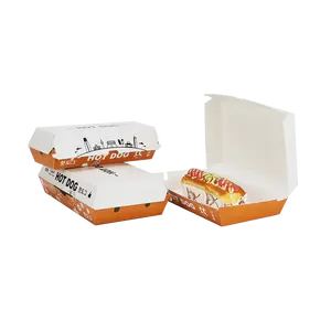 Boîte à hot-dogs jetable personnalisée à emporter Boîte à hot-dogs écologique avec tiroirs