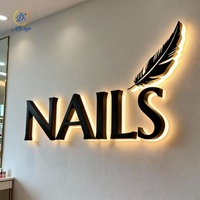 Letrero Luminoso para Exteriores e Interiores de Empresas de Belleza y Salones, Panel de Pared Exterior con Logotipo Comercial, LED 3D, Acrílico, Acero Inoxidable