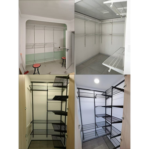 Super Offerta Armadio Guardaroba Aperto in Metallo, Nuovo Design a Basso Costo, Cabina Armadio in Acciaio a Parete per Vestiti e Camera da Letto - Product Image 5