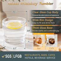 Verre de luxe à l'ancienne avec fond côtelé, tasse courte pour margarita, sans BPA, compatible lave-vaisselle, pour utilisation en café