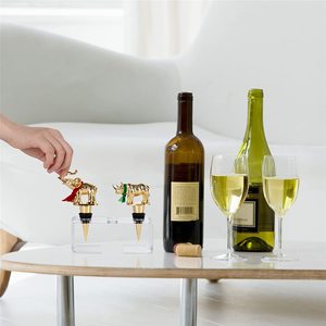 कस्टम सजावटी धातु सोने हाथी शराब के सामान बोतल स्टॉपर उपहार rino वाइन स्टॉपर सेट करें - Product Image 4