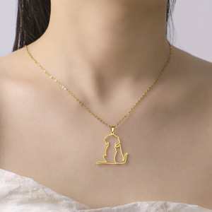 Nouveaux Colliers <span class=keywords><strong>de</strong></span> Mode <span class=keywords><strong>en</strong></span> Acier Inoxydable avec Pendentifs Creux Adorables Chat et Chien <span class=keywords><strong>pour</strong></span> Femmes – <span class=keywords><strong>Vente</strong></span> <span class=keywords><strong>en</strong></span> <span class=keywords><strong>Gros</strong></span> - Product Image 5