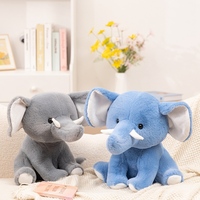 Weiches Flauschiges Sitzendes Elefanten-Plüschtier Niedliches Ausgestopftes Elefanten-Kuscheltier mit Weißen Zähnen für Sofa Bett Kinder Geburtstagsgeschenk