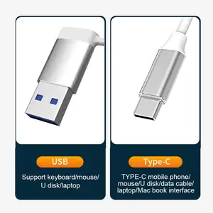 Nhà Máy Giá 4 Trong 2 USB C Hub Splitter USB Thông Minh 2.0/3.0 Du Lịch Adapter Loại C Để 4 Cổng USB Hub Máy Tính Xách Tay Docking Station