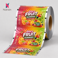 Rouleau de film imprimé sur mesure pour bonbons gélifiés, emballage coloré et lumineux pour snacks aux fruits, en rouleau, en vrac