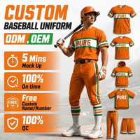 Maillot de baseball personnalisé par sublimation pour équipes et clubs, ensemble uniforme uni avec rayures, maillots et pantalons de baseball vierges en gros
