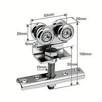 Kit d'accessoires de roulettes et poulies coulissantes pour système de porte de garage suspendue à rail en acier au design moderne (anti-rouille) pour entrepôt et hôtel