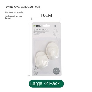 Trắng Đơn Giản Nhựa Tường Treo Dính Móc Lớn Vừa Kích Thước Nhỏ Cho Phòng Ngủ Nhà Bếp Phòng Tắm - Product Image 6