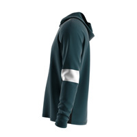 Chemises de pêche personnalisées pour homme avec capuche, design ergonomique écologique, cyan foncé uni avec bande blanche sur les manches
