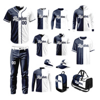 Maillot de baseball personnalisé New York bleu marine et blanc à rayures fines avec boutons intégraux en polyester par sublimation pour hommes et jeunes, sans logo officiel