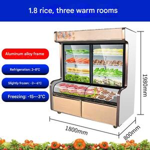 <span class=keywords><strong>Vitrine</strong></span> Réfrigérée Commerciale Grande Capacité à Refroidissement Direct, Réfrigérateur Trois Zones pour Malatang et Restaurants de Restauration Rapide - Product Image 3