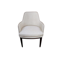 Chaises de salle à manger haut de gamme modernes de qualité commerciale pour hôtels, cafés, projets de villas et restaurants, rembourrées en cuir PU souple avec accoudoirs