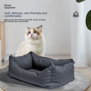 Four Seasons Universal impermeable antiincrustante antiarañazos de cuero para mascotas perrera patrón sólido garra de moda sofá de juego para perros - Product Image 3