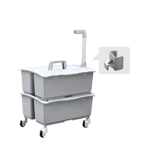 Mini chariot de nettoyage en plastique multifonctionnel de conception de brevet avec les seaux empilables de vadrouille de jet de plateau de chariot - Product Image 1