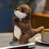Peluche loutre à souhaits pour enfants en gros, poupée en tissu unisexe, yeux fermés, cadeau d'anniversaire, doudou, coton PP, super brodé