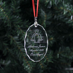 Di fascia alta chiaro di cristallo ovale natale appeso in bianco ornamento ciondoli in vetro personalizzato ornamento per feste regali - Product Image 4