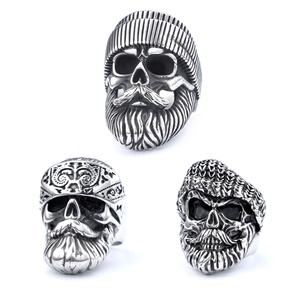 Anillo Retro de Vanguardia Nórdica, Calavera Pirata de Metal Pesado, Chapado en Oro, Acero Inoxidable, Personalizado, para Cosplay - Product Image 2