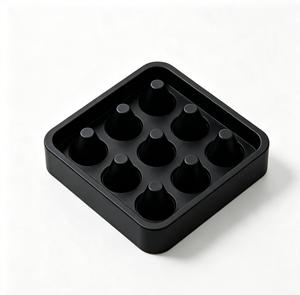 Composant carré en plastique noir avec quatre protubérances cylindriques, service de moulage par injection de plastique ABS sur mesure - Product Image 5