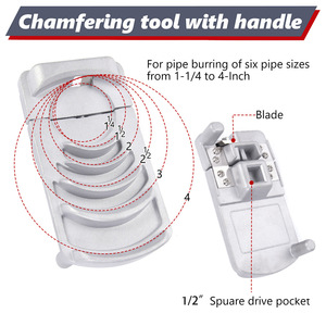 Aluminum Alloy <b>Pipe</b> <b>Chamfering</b> <b>Tool</b> 1-1/4 To 4 Inch For Plastic PVC <b>Pipe</b> Deburring Reamer Hand <b>Tool</b> Manual - Product Image 4