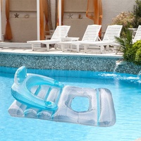 Lit flottant gonflable transparent en PVC écologique personnalisé, pour les loisirs aquatiques en plein air, avec dossier, hamac aquatique, jouet aquatique