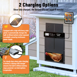 Abridor de puerta de gallinero con energía solar inteligente al por mayor HHD con temporizador de visión nocturna - Product Image 4