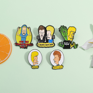 Broches en émail de films de dessins animés drôles <span class=keywords><strong>Beavis</strong></span> et Butt Head Broches Insigne de revers en métal Cadeau de bijoux de mode - Product Image 2