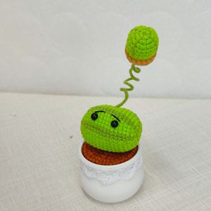 Planta en Maceta de Ganchillo Hecha a Mano, Decoración para el Hogar, Plantas Creativas de Hilo, Plantas vs. Zombies, Lanzaguisantes, Guerras de Plantas Caníbales, Uso en Interiores - Product Image 5