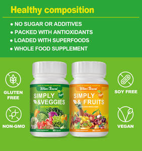 Compléments alimentaires pour adultes en capsules, marque privée, vitamines et minéraux, soutient les niveaux d'énergie, la santé immunitaire, aliments naturels, fruits, légumes - Product Image 4