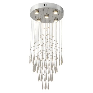 Lustre moderne en cristal pour plafond haut, luminaire de plafond encastré en cristal pour couloir d'escalier, suspensions en cristal pour cuisine - Product Image 4