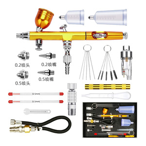 Aérographe Ar180l à alimentation par gravité 7cc, double action, vitesse réglable, outil de retouche artistique et artisanale avec accessoires - Product Image 3
