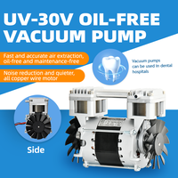 Pompe à air sans huile 220V 90W 30L/min -80KPa Alimentation CA Haute pression négative Pompe à vide à piston sans huile