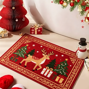 Tappetino da Bagno Natalizio con Babbo <span class=keywords><strong>Natale</strong></span>, Antiscivolo e Assorbente, Morbido Tappeto Invernale per Bagno e Decorazione Casa - Product Image 6