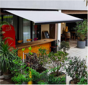 Auvent <span class=keywords><strong>motorisé</strong></span> personnalisé de <span class=keywords><strong>3m</strong></span> x 5m avec cadre en aluminium et acier et rétractable pour balcon et patio, blanc, utilisation en extérieur avec télécommande - Product Image 6