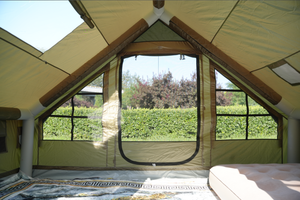Tente de camping de luxe de 6,3 mètres carrés à double porte, petite lucarne verte, résistante aux UV et imperméable, confortable - Product Image 3